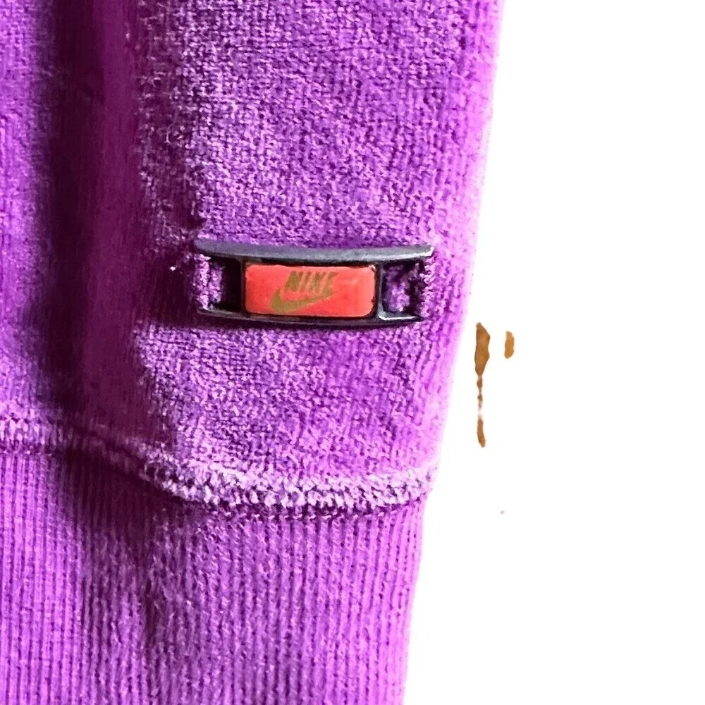 Nike Hoodie Jacket Womens Size M Purple Full Zip Velour vintage